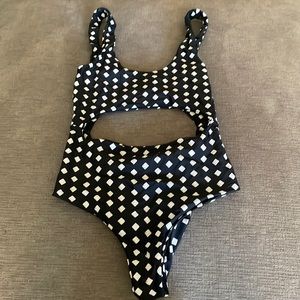 Amuse and Free People Collab Diamond patterned one piece